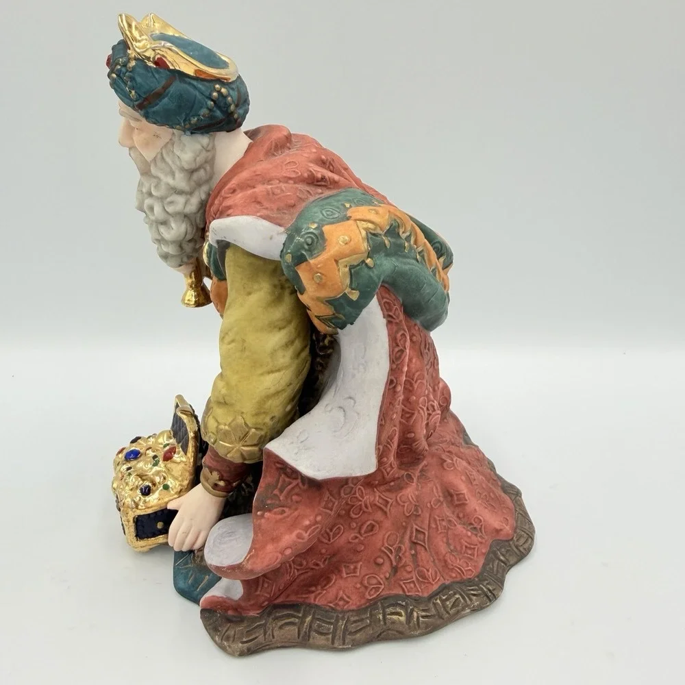 VTG Nativity Wise Man‎ Figurine Magi Treasure Chest Christmas Creche Decor 7